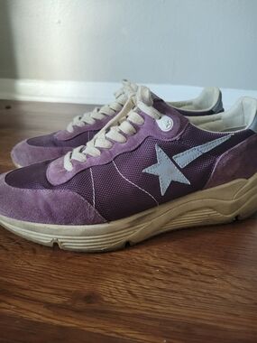 Golden Goose Purple Suede Running Sneakers